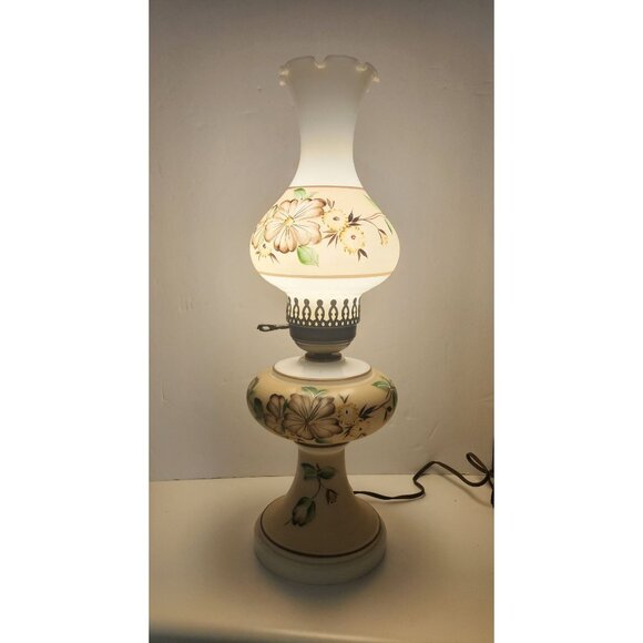 Tiered Vintage Lamp Milk Glass Vintage GWTW Tested & Works Mid-Century Gone With - Picture 1 of 16
